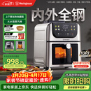 西屋（Westinghouse）新品内外腔不锈钢空气炸锅无刷电机双热源免翻面蒸烤嫩炸6L大容量多功能可视化 WKZ60H10 Ultra