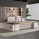 造未来烤漆老板办公桌椅组合简约现代轻奢高级感总裁经理室主管班台家具 1.8米老板桌（单侧柜）（圆角桌面）