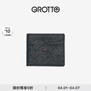 个乐经典羊皮短款钱包手工真皮多卡位卡夹卡包情侣生日礼物 经典黑（小男孩）