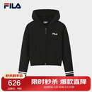 FILA 斐乐官方女士编织衫冬季休闲宽松连帽拉链毛衣开衫