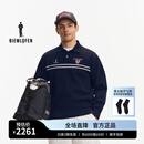 比音勒芬高尔夫【哈佛联名】2025秋冬新男士上衣保暖运动时尚休闲长袖针织Polo衫 25藏青色 L