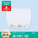 全棉时代 婴儿纱布汗巾水洗纯棉吸汗巾隔汗巾垫背巾宝宝新生儿幼儿 3条装 【小猫+小鹿+小鸟四叶草】 25×50cm