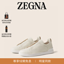 Zegna【陈伟霆同款】杰尼亚男鞋Triple Stitch™SECONDSKIN奢华休闲鞋 白色 41.5 (7.5)