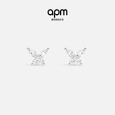 APM Monaco蝴蝶耳钉女首饰简约气质时尚送女友 白色 均码