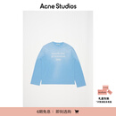 Acne Studios[6期免息]男女同款做旧1996印花宽松落肩长袖T恤 矢车菊蓝 （新色焕新发售） S -女 / XS-男