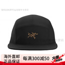 始祖鸟（ARC'TERYX）Logo刺绣黑金粉红紫色棒球帽鸭舌帽子男女 黑色金标五片帽(均码) 均码