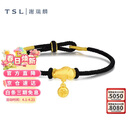 谢瑞麟（TSL）SNOOPY史努比联名黄金转运珠大福配手绳X5587-黑色手绳（约1.2g）