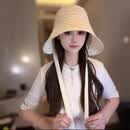 2026新款全包裹超轻大头围织带防晒帽可卷折帽子 白色