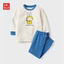 优衣库婴幼儿宝宝UT绘本合作系列睡衣长袖起居服481901 64 湖蓝色 110