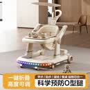 顽皮熊2026新款学步车防O型腿小孩幼儿宝宝多功能儿童可折叠宝宝手推车 968卡其棕顶配款【餐盘+音乐盘+氛围灯光+手推+垫+棚】