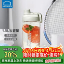 乐扣乐扣（LOCK&LOCK）大容量水杯tritan运动摇摇杯便携提手水壶男女塑料杯子1.5L灰色