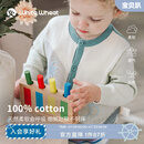 white wheat儿童26春季新款毛衣男女童提花休闲开衫纯棉宝宝针织衫 灰色 100