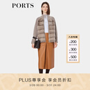 PORTS宝姿女装秋冬新品针梭结合皮草针织外套LQ9U028WZM003 拿铁咖色 L （8）