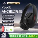 TA隔音耳罩睡觉专业防噪音睡眠降噪防吵神器头戴式耳罩耳机工业级ANC主动降噪耳罩 黑色