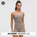 lululemon丨Ebb to Street 女士前后 U 领短款运动背心 B/C LW1ERWS 暖褐灰/暖褐灰 S /6