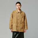 UOOYAA/乌丫花朵刺绣钉珠水洗工装棉服夹克 卡其 S