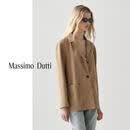 Massimo Dutti折扣升级2026女装复古风质感真皮西装外套04777637 浅驼色 S (CN 170/88A)