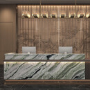 公司大堂接待台吧台大理石岩板前台酒店牙科商铺柜台美容院收银台 香格里拉翡翠绿 石材 340*60*100