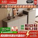 艾优尚卧室实木斗柜客厅储物柜床尾置物柜抽屉收纳斗橱靠墙立柜 卡其灰 三斗柜（胡桃木纹）