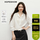 红袖设计感小众雪纺衫2025秋季新款女装几何花边拼接立领甜美气质上衣 本白001 M