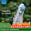 乐扣乐扣（LOCK&LOCK）人鱼线塑料运动水杯夏天便携水壶带刻度提手男女水杯子700ML蓝色