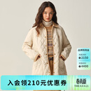 ELAND【含绵羊毛】衣恋棉服女休闲翻领中长款外套新款 乳白色(64)Cream M /165