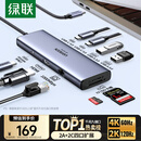 绿联Type-C扩展坞HDMI转接头4K60Hz拓展坞投屏千兆网口读卡USB3.0适用Macbook Air2025华为联想15375