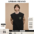 UR2026夏季新款男装时髦休闲卡通趣味毛巾绣无袖背心UMM460022+ 正黑 L