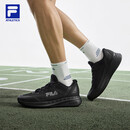 斐乐（FILA）宁泽涛同款男鞋柔云4舒适路跑鞋2026夏新款黑色回弹网面休闲鞋 黑-BA 42