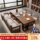 森圆木方实木大书桌去客厅化大长桌家用办公电脑桌带抽屉多人学习写字桌子 标准200六抽+沙发椅*1+公主椅*2