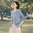 春季大码时尚条纹连帽假两件拼接长袖卫衣百搭气质宽松显瘦外套JL 浅蓝色 XL 110-120斤