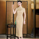 LISV高端交织桑蚕丝旗袍2026新款夏季新中式气质国风真丝婚宴旗袍礼服 257 L