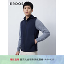 ERDOS 微皱细节连帽背心简约易搭配保暖休闲日常男士马甲 藏蓝 L 175/96A