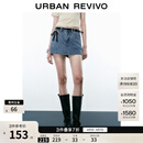 UR2026夏季新款女装复古水洗休闲简约牛仔短裤UYY860050+ 浅蓝 27