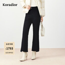 珂莱蒂尔【云感白鸭绒】商场同款春羽绒裤休闲裤御寒保暖 黑色 S