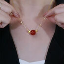 相思豆红项链女2026年新款幸运珠吊坠锁骨链情人节礼物送女友高级 相思豆项链【送精美礼盒】