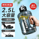 京东京造吨吨桶 运动水杯Tritan超大容量水壶健身吸管大肚杯2500mL黑