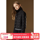 ELLE KIDS复古翻领秋冬女儿童棉服外套菱格绗棉休闲保暖轻薄棉衣厚上装