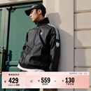 adidas休闲简约三条纹梭织立领夹克外套男装秋季阿迪达斯三叶草