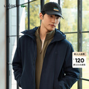 LACOSTE法国鳄鱼男装25秋冬新款简约厚款连帽棉服外套|BH2552 166/藏青色 S 46