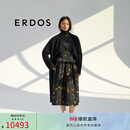 ERDOS 立领羊绒双面立体裁剪中长款宽松外套女毛呢大衣 黑 160/80A/S