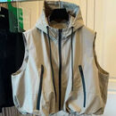 【春季热卖】连帽宽松马夹2026春季新款抽绳时尚百搭无袖休闲外套 卡其色【有里布】 L (建议100-110斤)