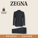 Zegna杰尼亚男装海军蓝15milmil15羊毛西装套装 海军蓝 56 (XL)