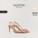 华伦天奴VALENTINO[礼物]女士 VLOGO SIGNATURE 漆皮高跟鞋 肉桂粉色（建议选小半码） 37.5