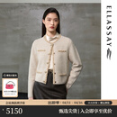 歌力思（ELLASSAY）【奢华小香风】商场同款羊毛珍珠鎏金简约圆领羊毛衫女EWF363M089 玫瑰金 S