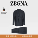 Zegna杰尼亚男装海军蓝15milmil15羊毛西装套装 海军蓝 56 (XL)
