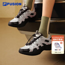 FILA FUSION斐乐潮牌女鞋运动鞋机能潮鞋2025夏季脊骨鞋2代 白中白/影黑灰-BD 37.5