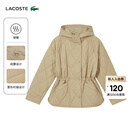 LACOSTE法国鳄鱼女装25秋冬新款菱形绗缝连帽棉服外套|BF2493 02S/奶咖色 M 38