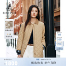 beanpole桑蚕丝填充 滨波  女士松弛老钱风多色狩猎型绗缝棉服外套 米色 S 160/84A