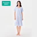 全棉时代（PurCotton）【张凌赫推荐】女士空气褶皱纱家居睡裙夏日海底世界